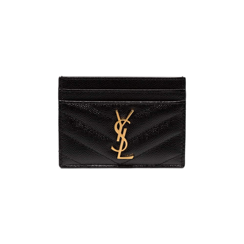 Saint Laurent Logo Card Holder In Black