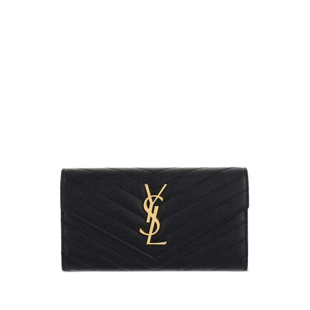 Saint Laurent Large Cassandre Matelassé Flap Wallet In Multi