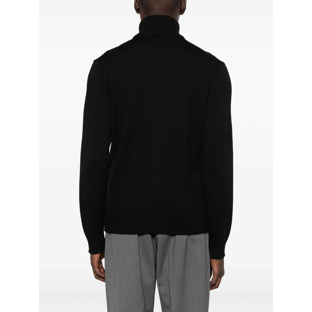 High-Neck Button-Fastening Cardigan