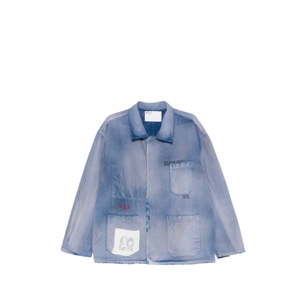 Paly Hollywood Holy City Printed Pocket Shirt In Blue