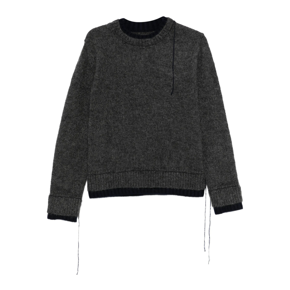 Sacai Double-layered Frayed-edge Sweater