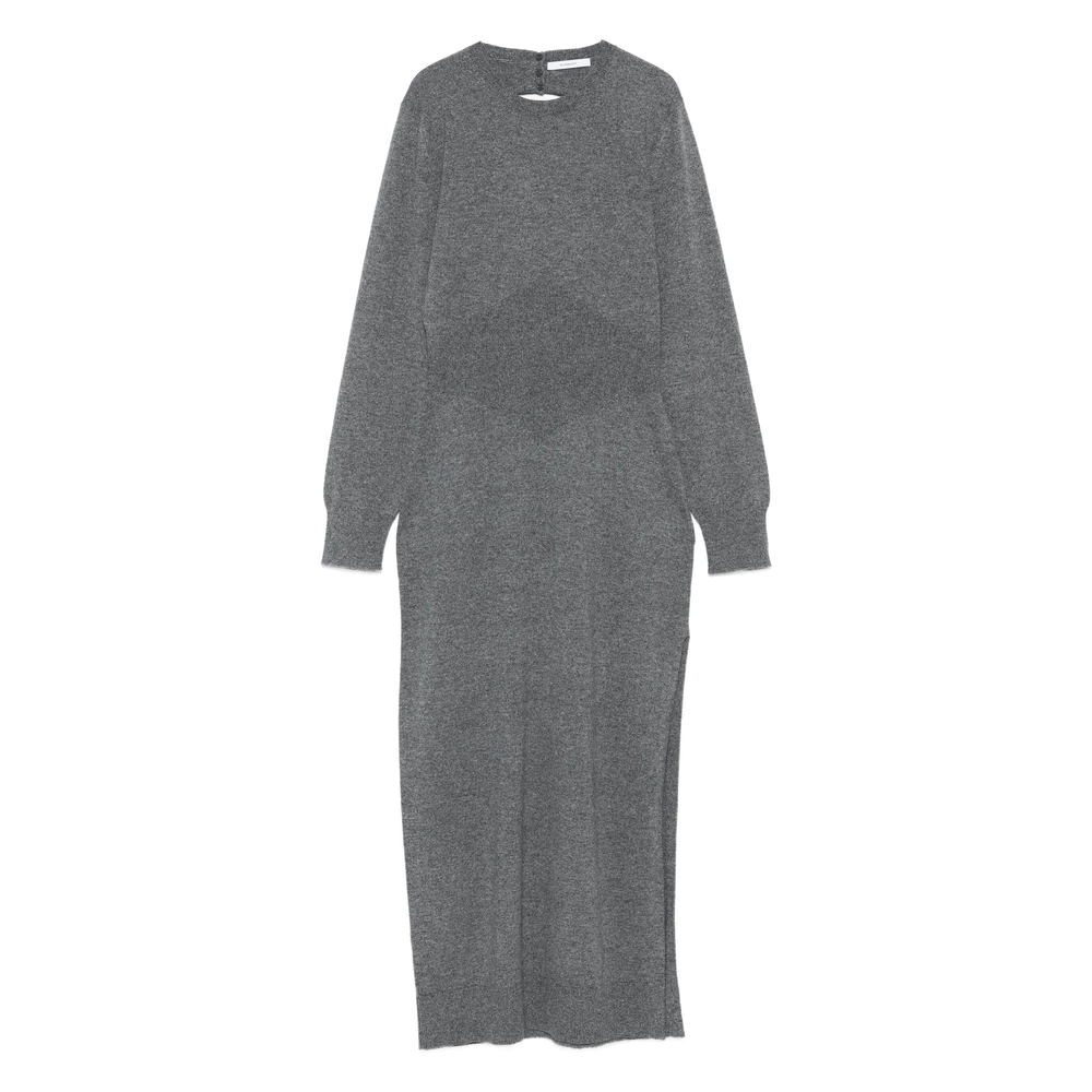 Givenchy Side Split Long Sleeve Midi Dress