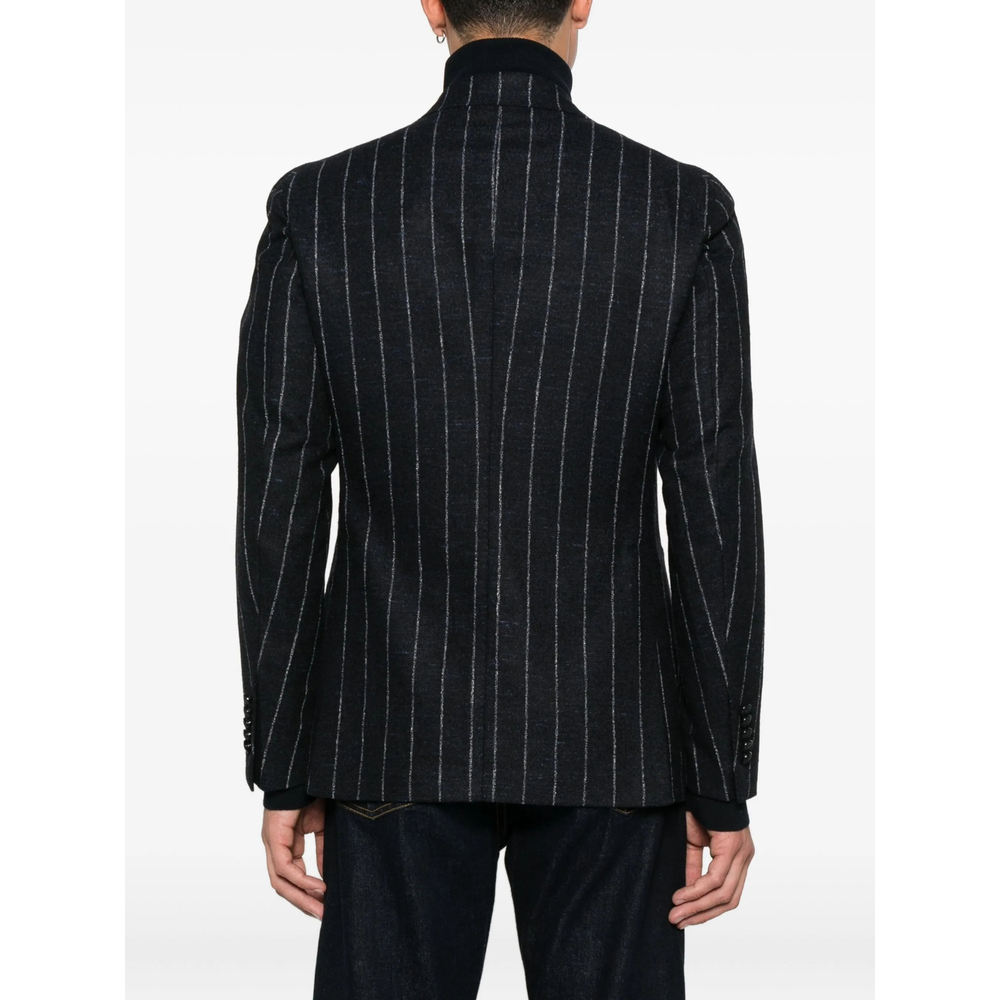 Striped Double-Breasted Blazer