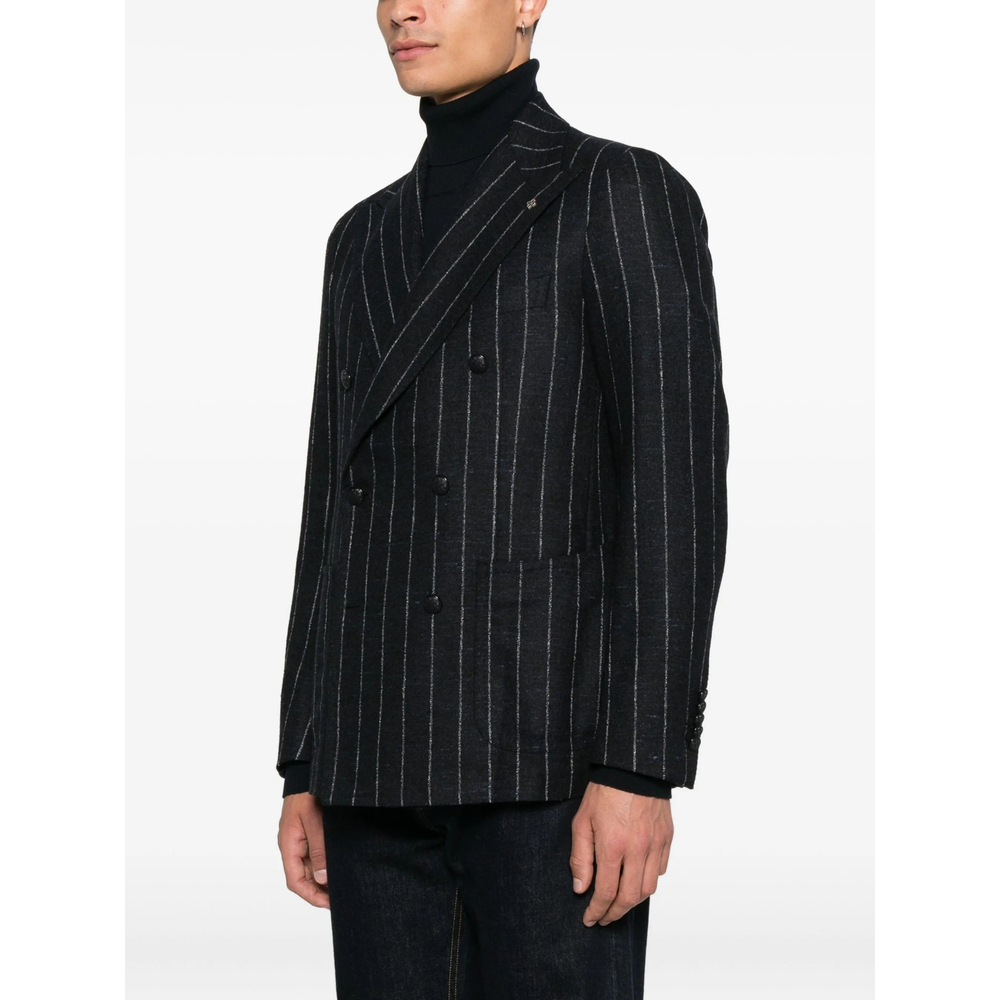 Striped Double-Breasted Blazer