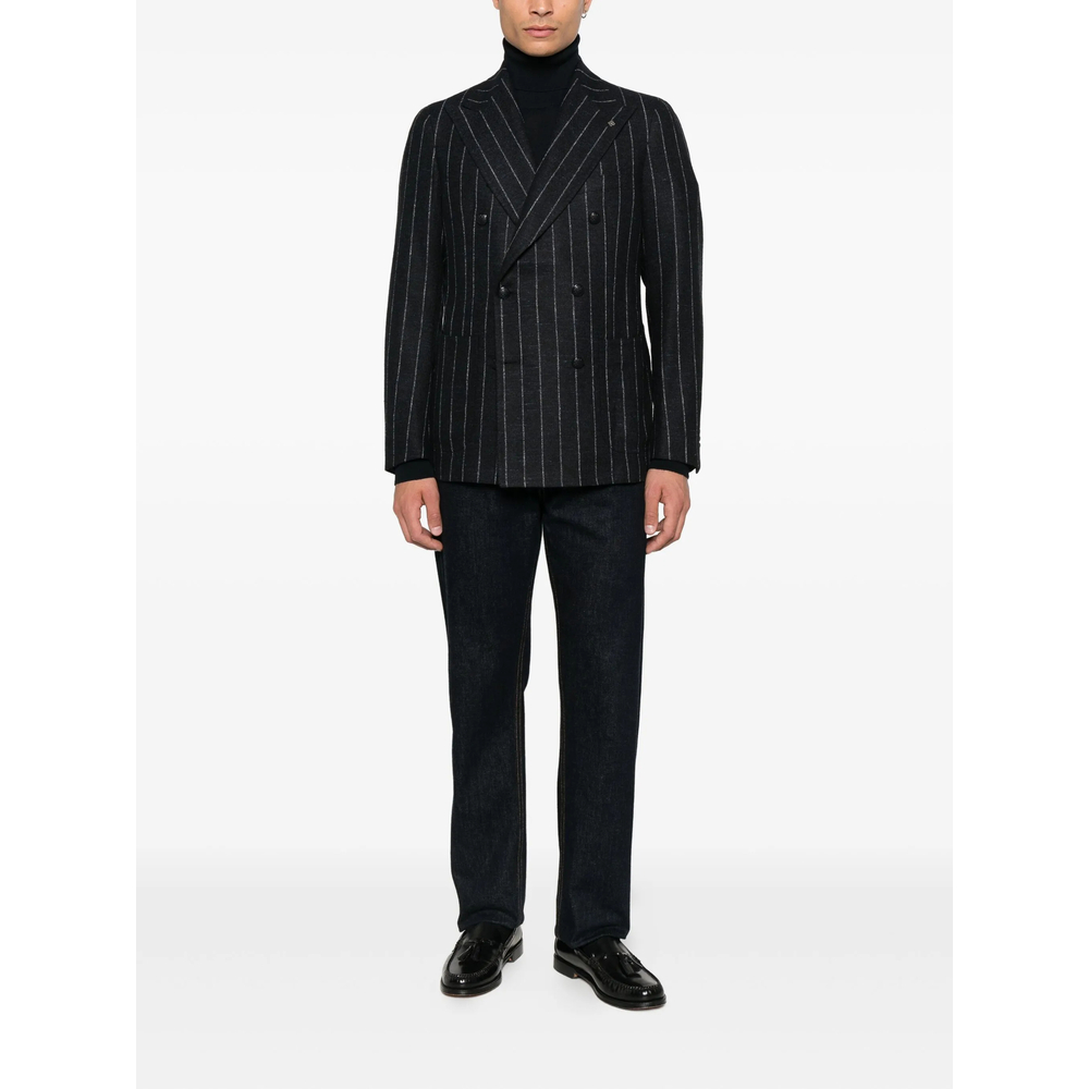 Striped Double-Breasted Blazer
