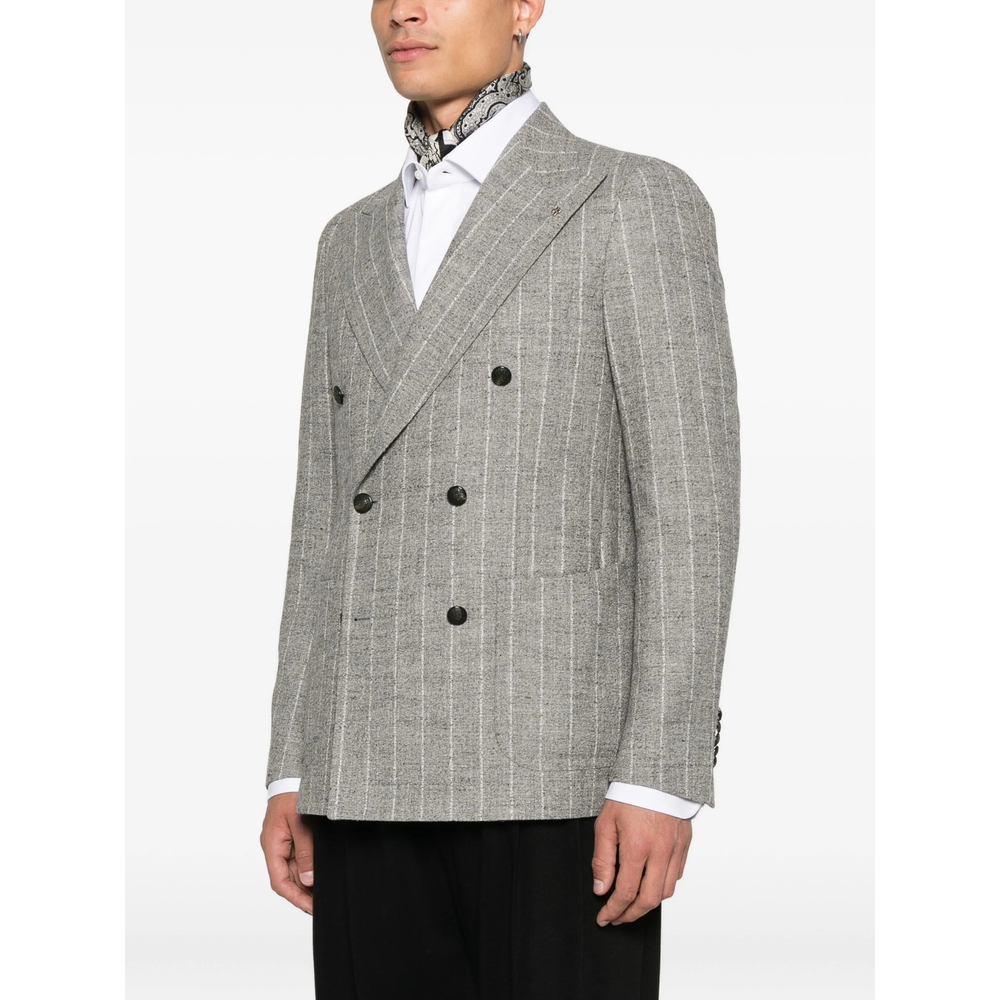 Striped Double-Breasted Blazer