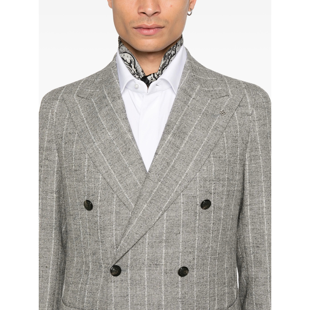 Striped Double-Breasted Blazer