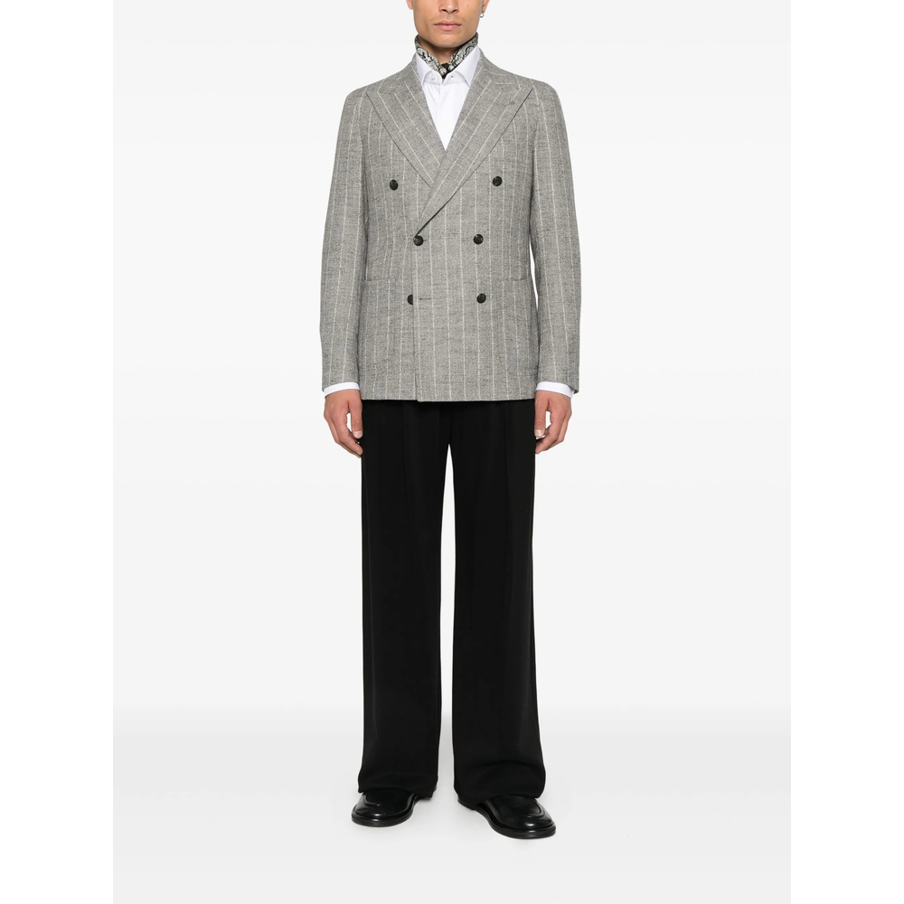 Striped Double-Breasted Blazer