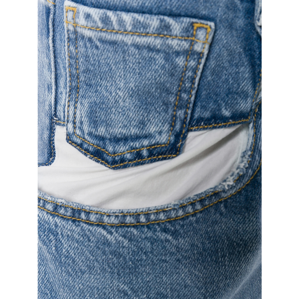 Straight Jeans With Contrasted Pockets