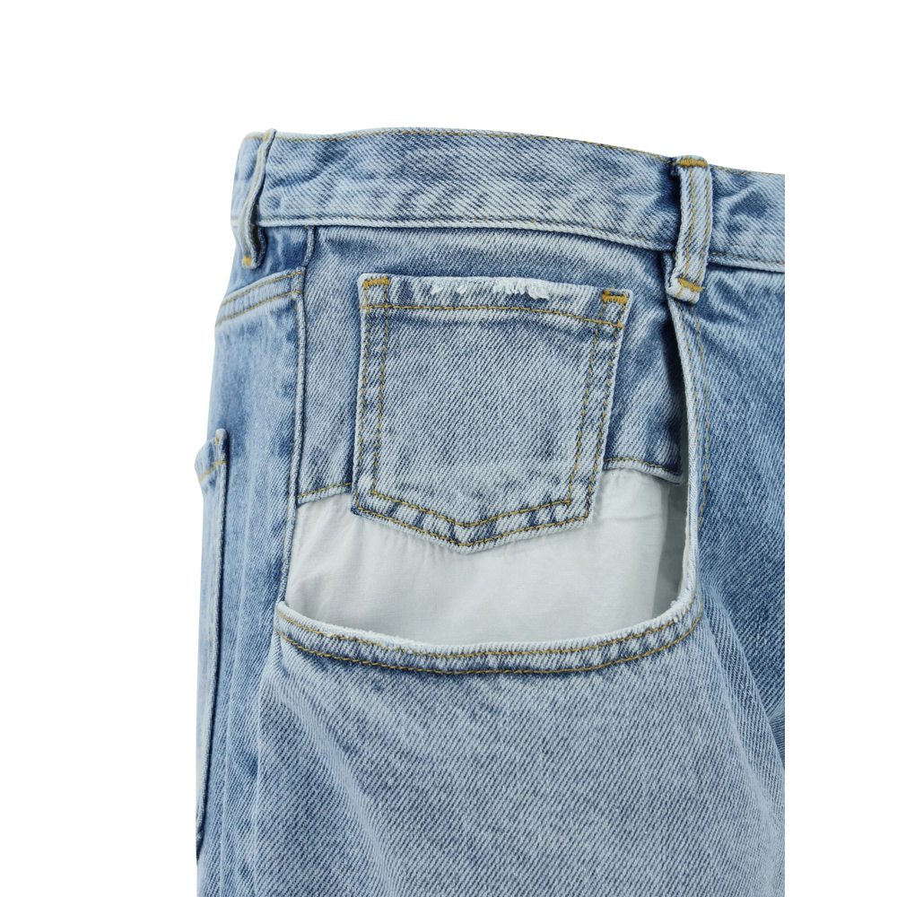 Straight Jeans With Contrasted Pockets