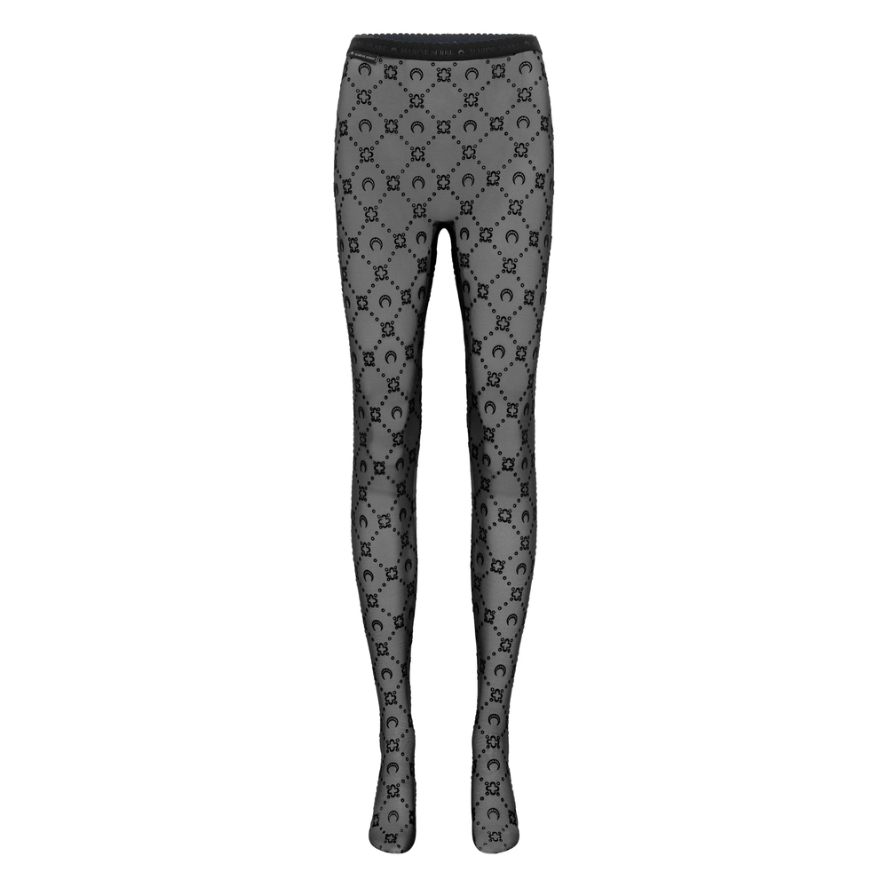 Marine Serre Moon-embroidered Mesh Tights Marine Serre Moon-embroidered Mesh Tights