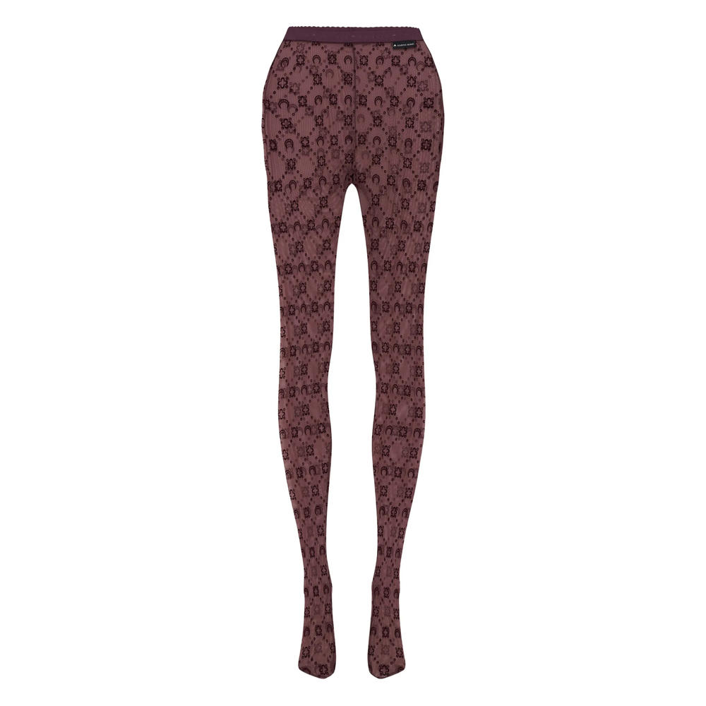 Marine Serre Moonogram Mesh Flock Tights Marine Serre Moonogram Mesh Flock Tights