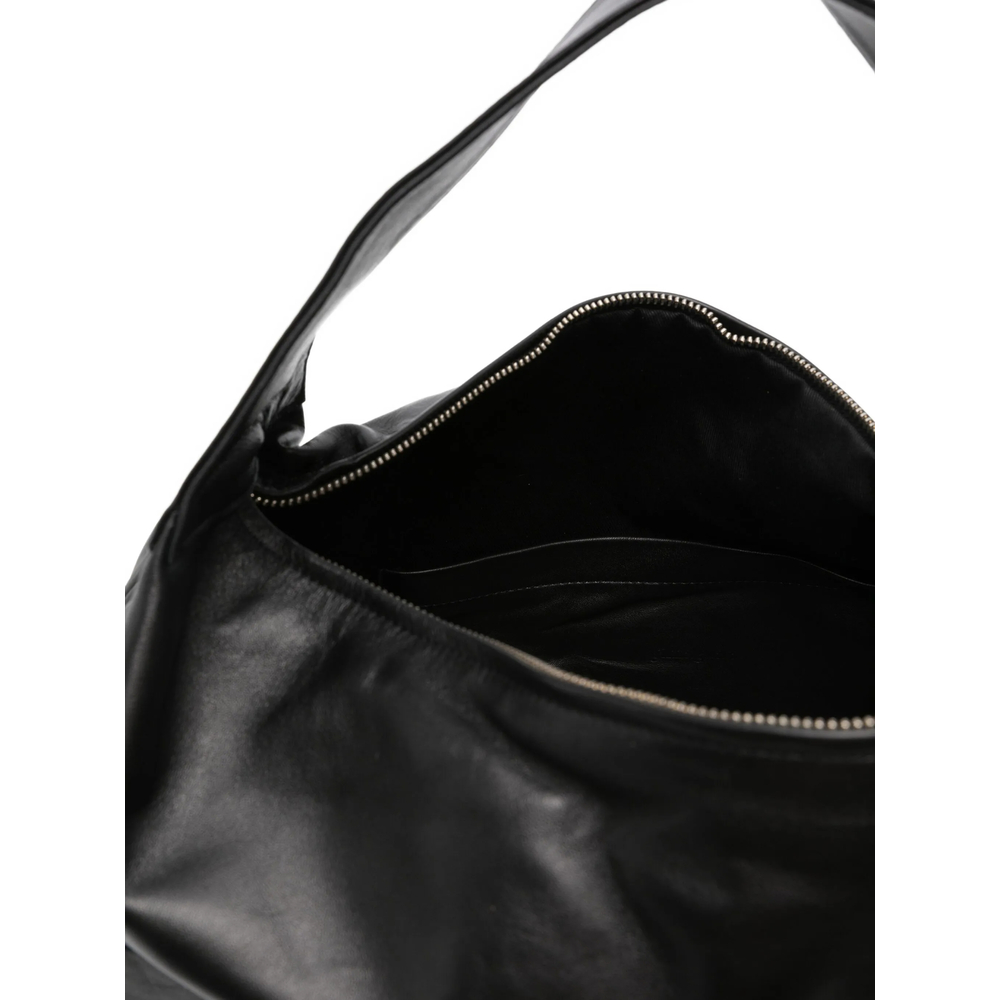 Leather External-Pocket Shoulder Bag