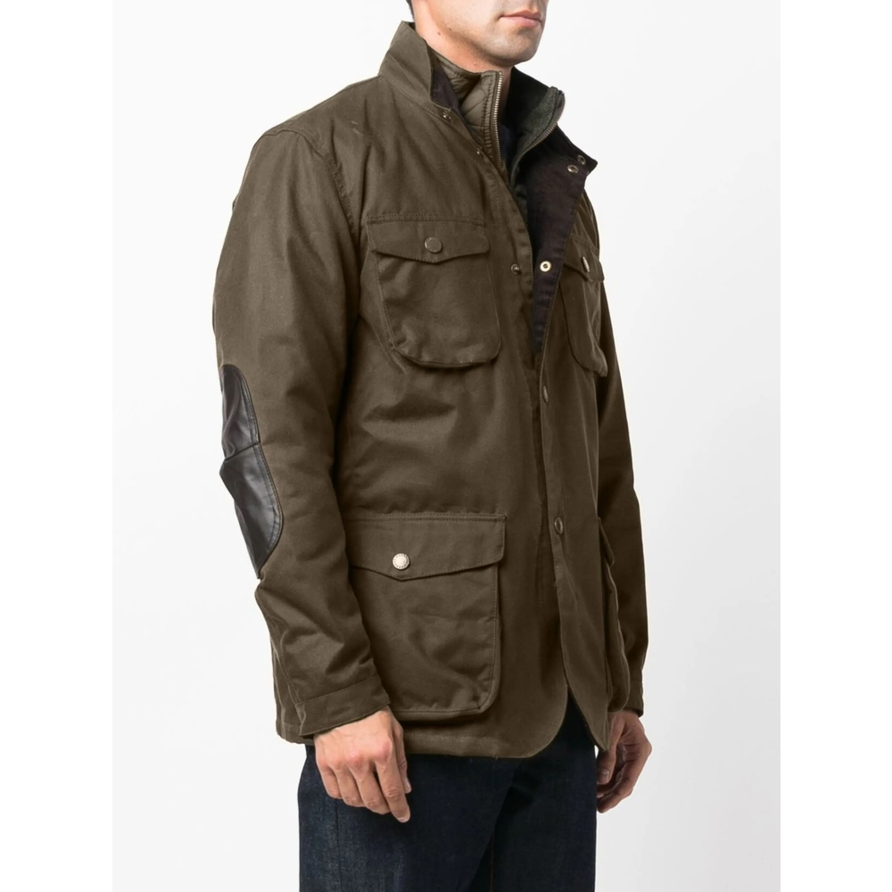 Waxed Elbow-Patch Coat