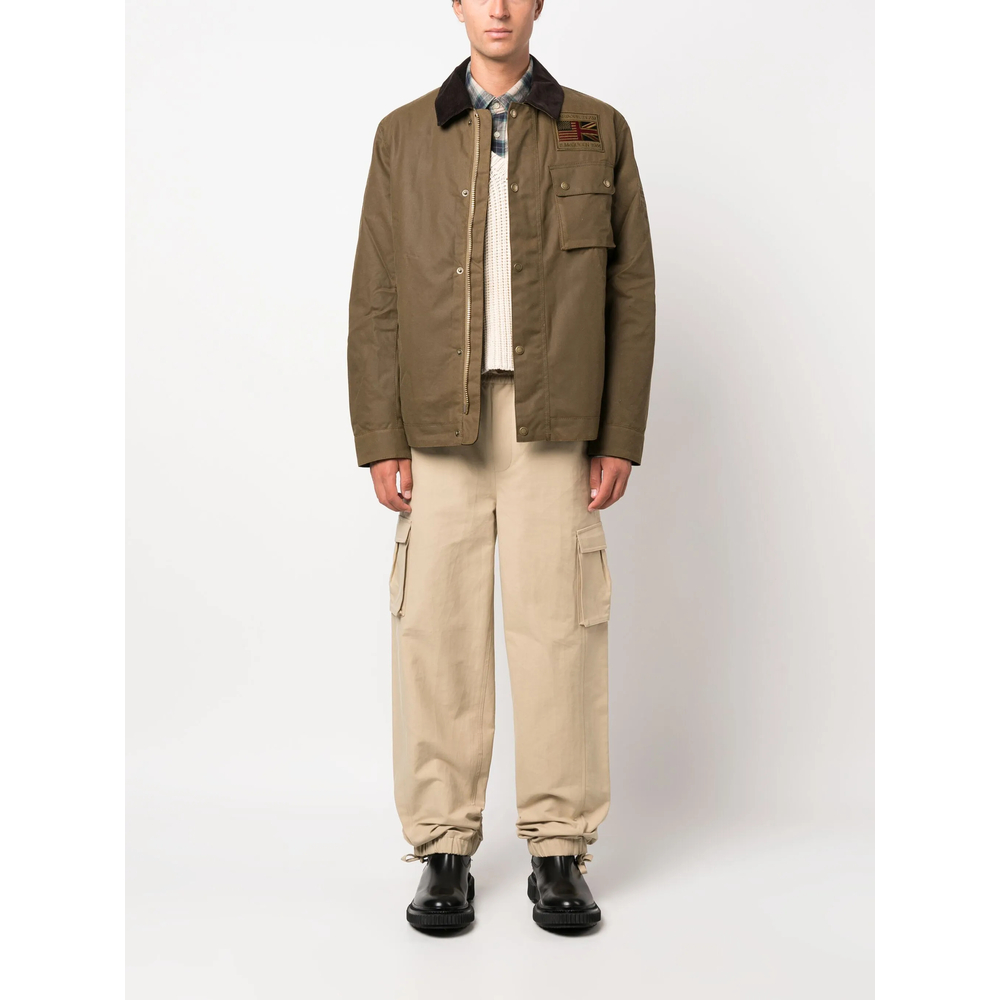 B. Intl Workers Corduroy-Collar Patch-Detail Jacket