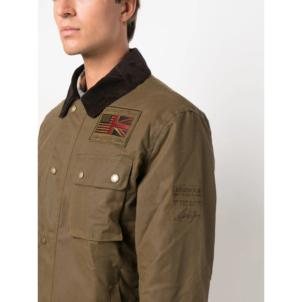 B. Intl Workers Corduroy-Collar Patch-Detail Jacket