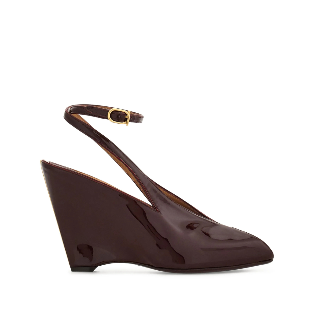 Ferragamo 90mm Peep-toe Wedge Pumps
