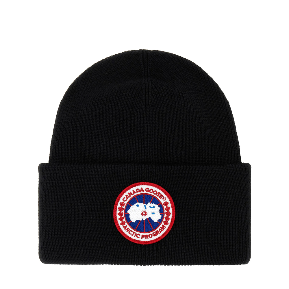 Canada Goose Arctic Toque Logo-patch Beanie In Black