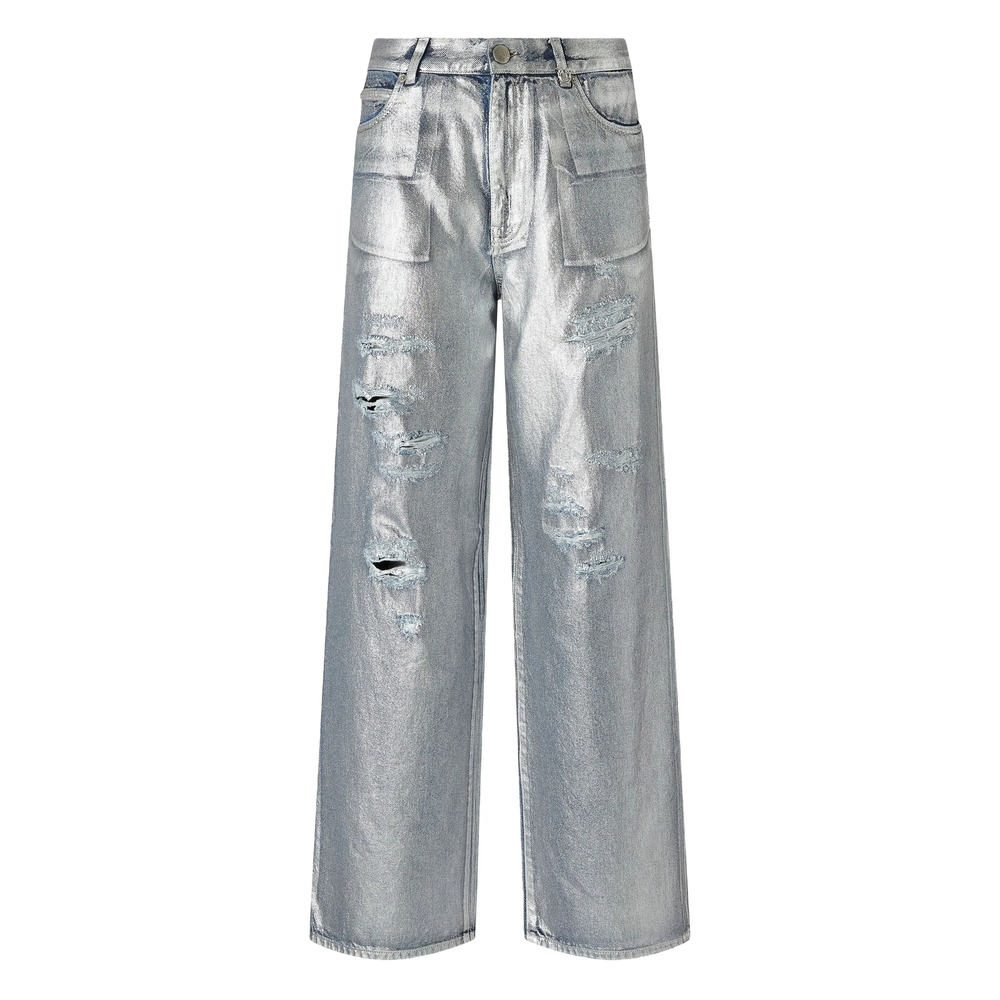 Pinko Metallic Distressed Jeans