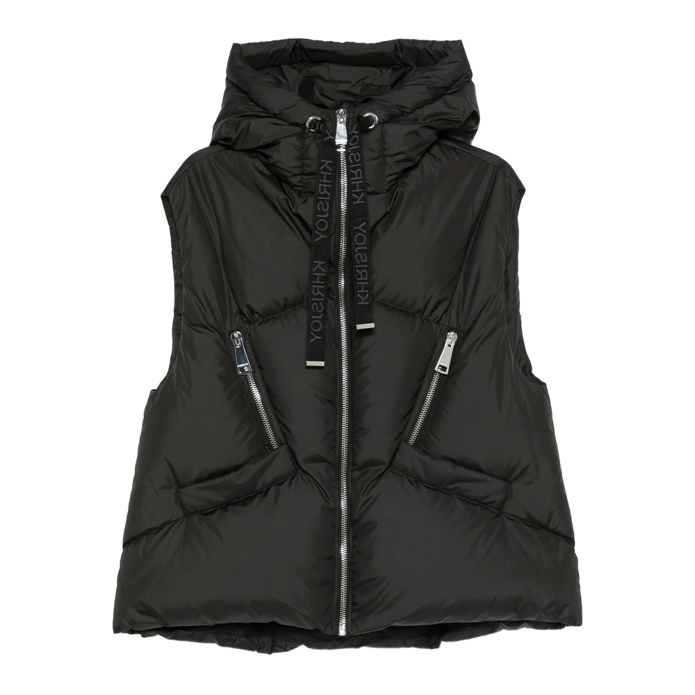 Khrisjoy Hooded Zip-fastening Gilet In Black