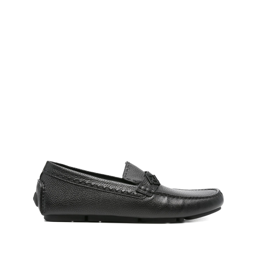 Fendi Leather Logo-plaque Loafers
