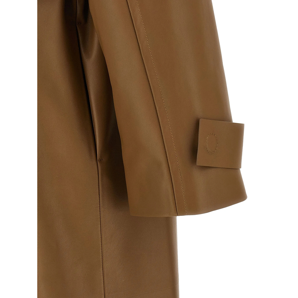 Embossed Logo Belted Trench Coat