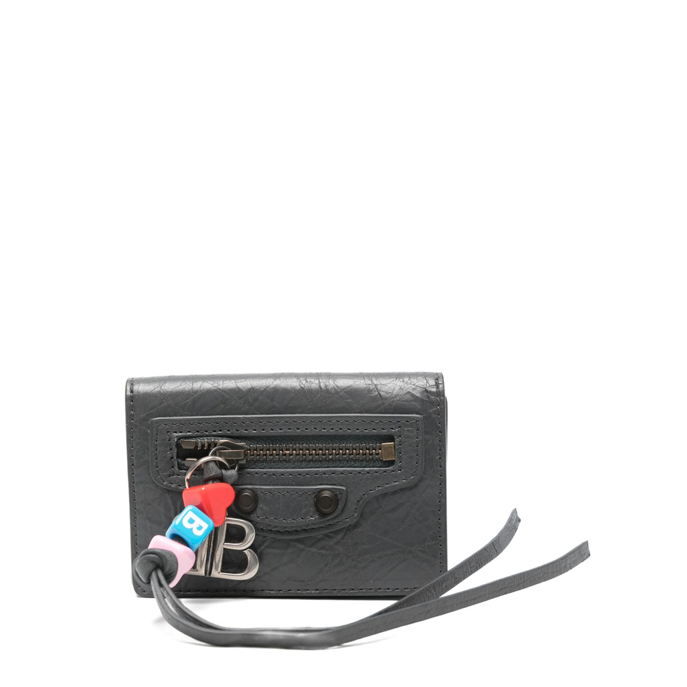 Balenciaga Mini Le City Wallet In Gray