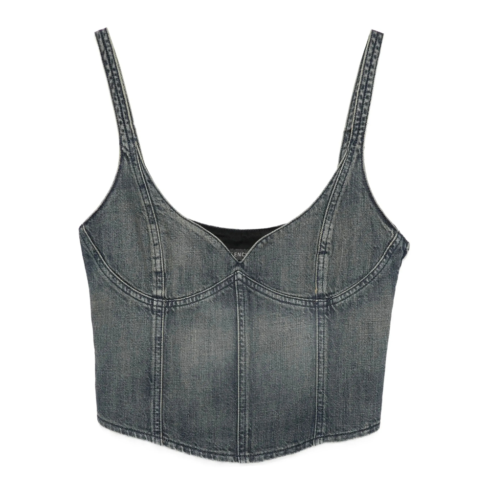 Balenciaga Denim Bustier Top