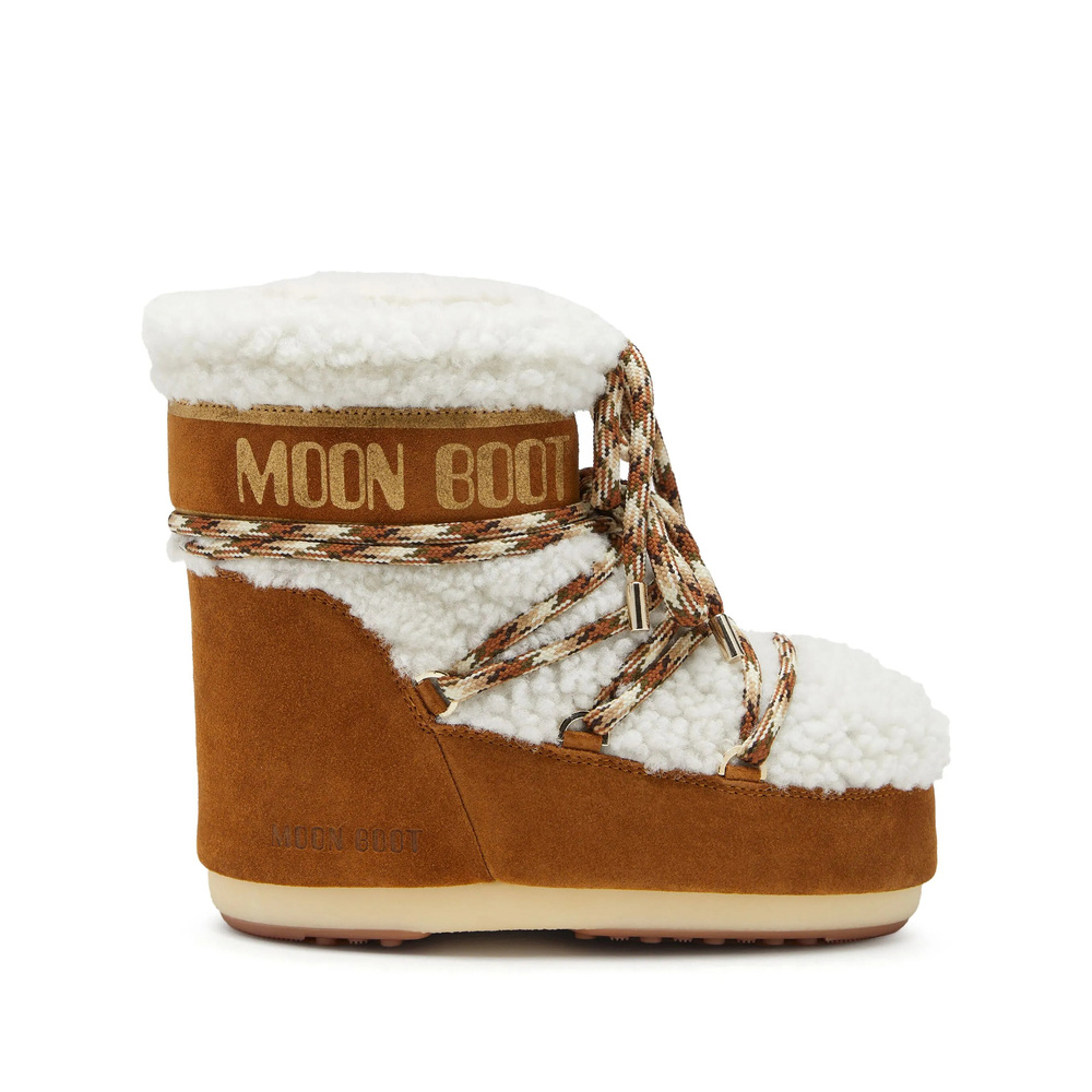 Moon Boot Icon Low Brown Shearling Boots