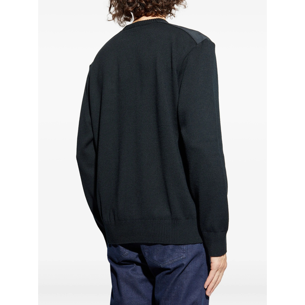 Wool Shoulder-Patch Sweater