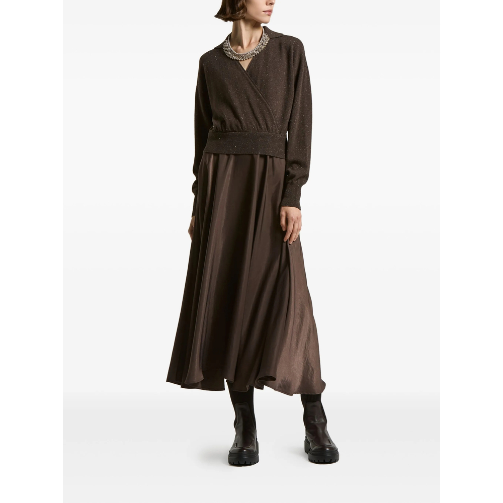 Peserico Sparkle Knit A-Line Midi Dress