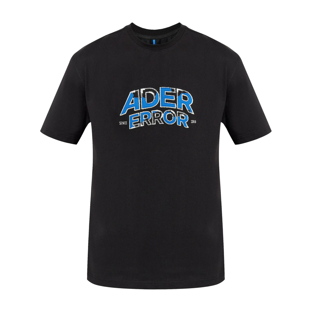 Ader Error Logo-embroidered Drop Shoulder T-shirt In Blue