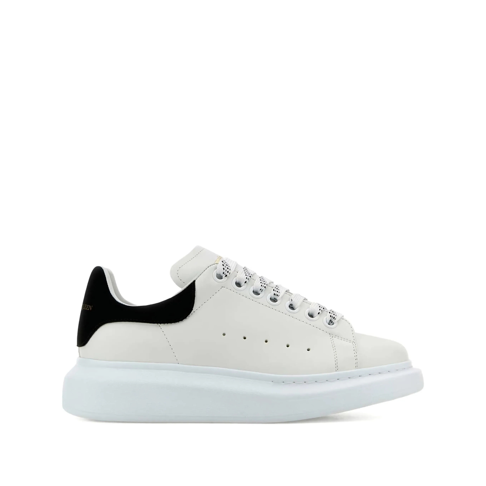 Alexander Mcqueen White Leather Sneakers With Black Suede Heel