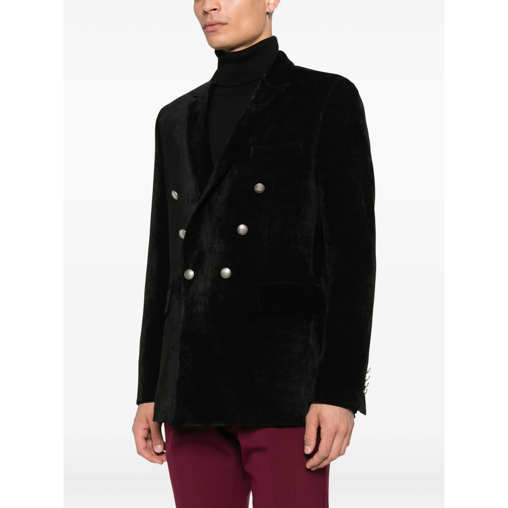Double-Breasted Velvet Jacket