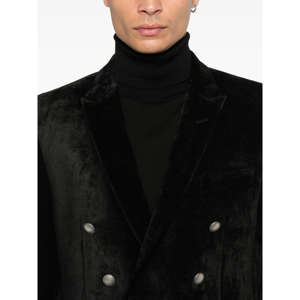 Double-Breasted Velvet Jacket