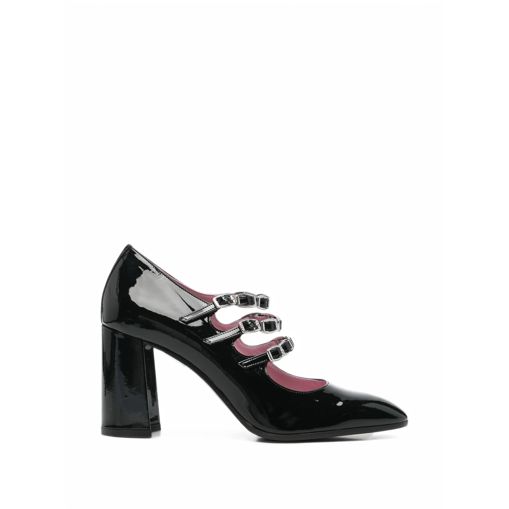 Patent-Leather Triple-Strap Pumps