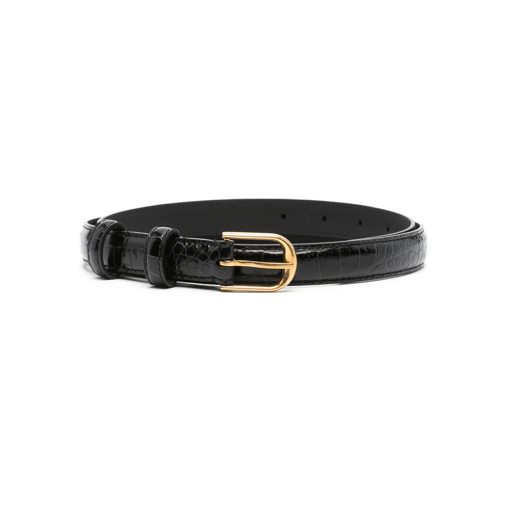Nili Lotan Crocodile-embossed Leather Belt