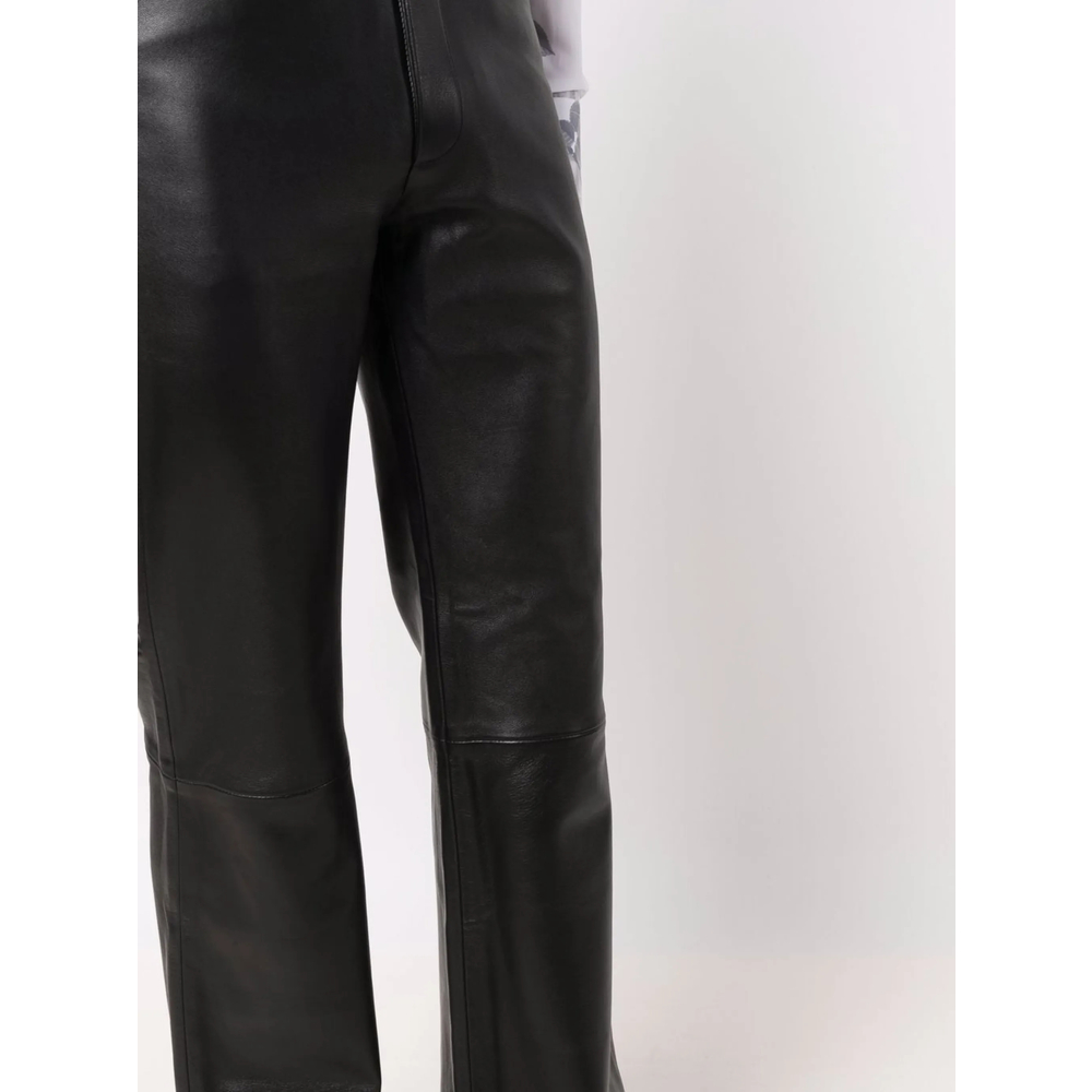 Leather Flare-Leg Trousers