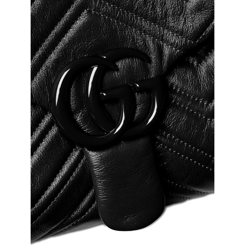 Black Leather Maxi GG Marmont Shoulder Bag