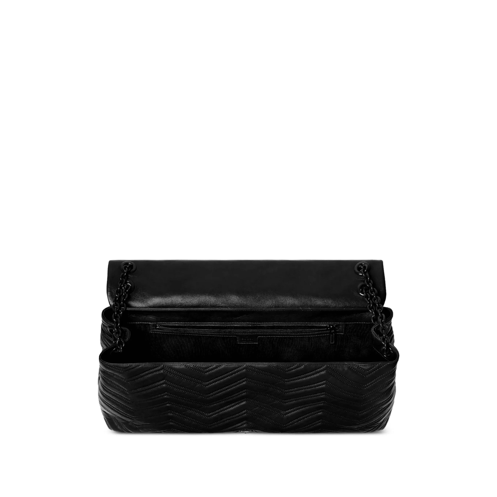 Black Leather Maxi GG Marmont Shoulder Bag