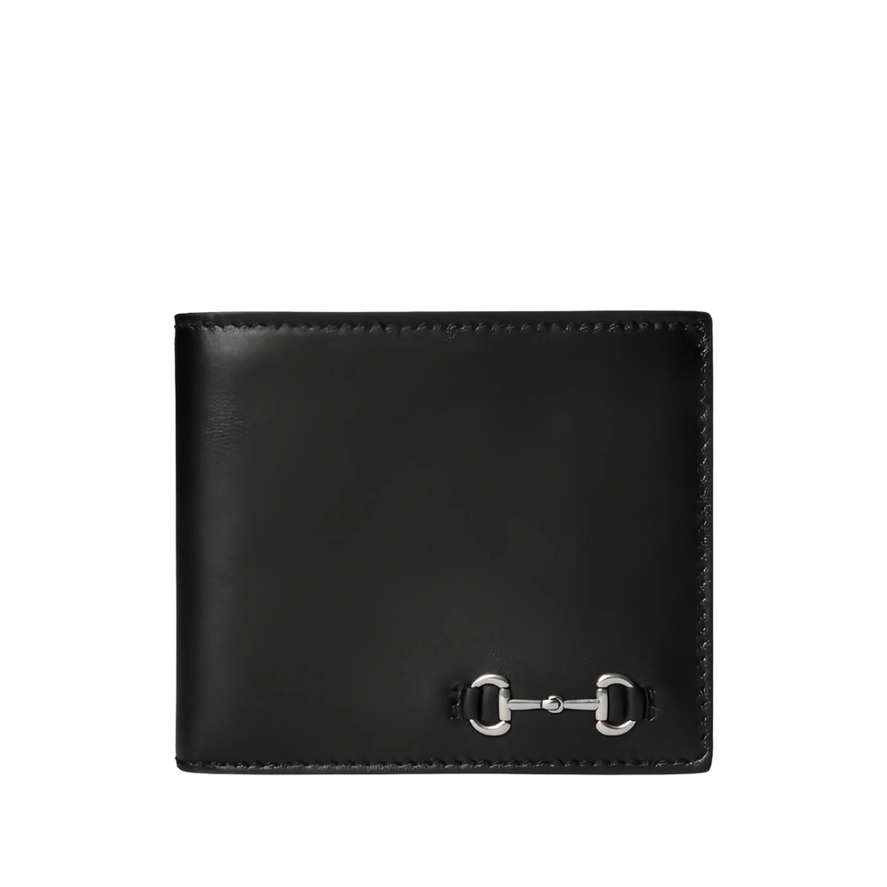 Gucci Horsebit-detail Bifold Card Holder In Black