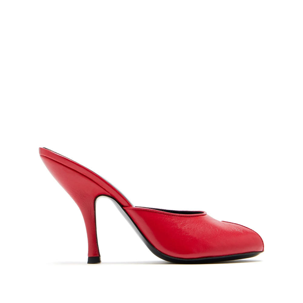 Jude Date Mules In Red Python Leather