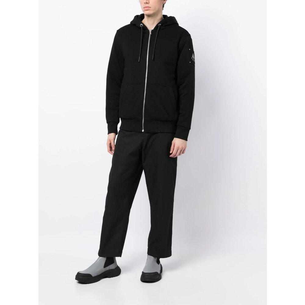 Logo-Plaque Zip-Up Hooded Jacket