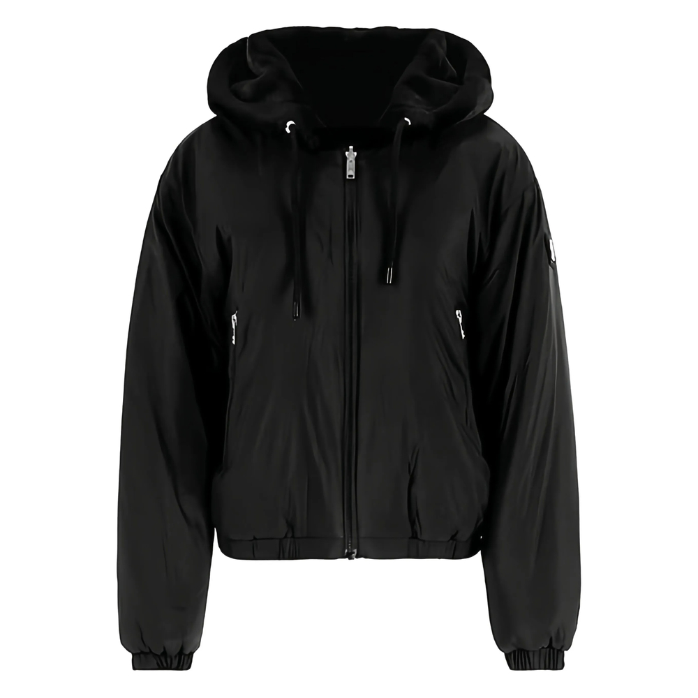 Hooded Zip-Front Bomber Jacket