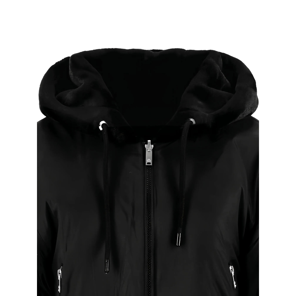 Hooded Zip-Front Bomber Jacket