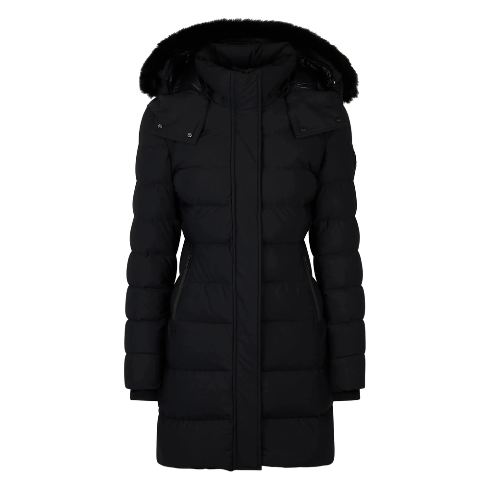 Puffer Fur-Trimmed Coat