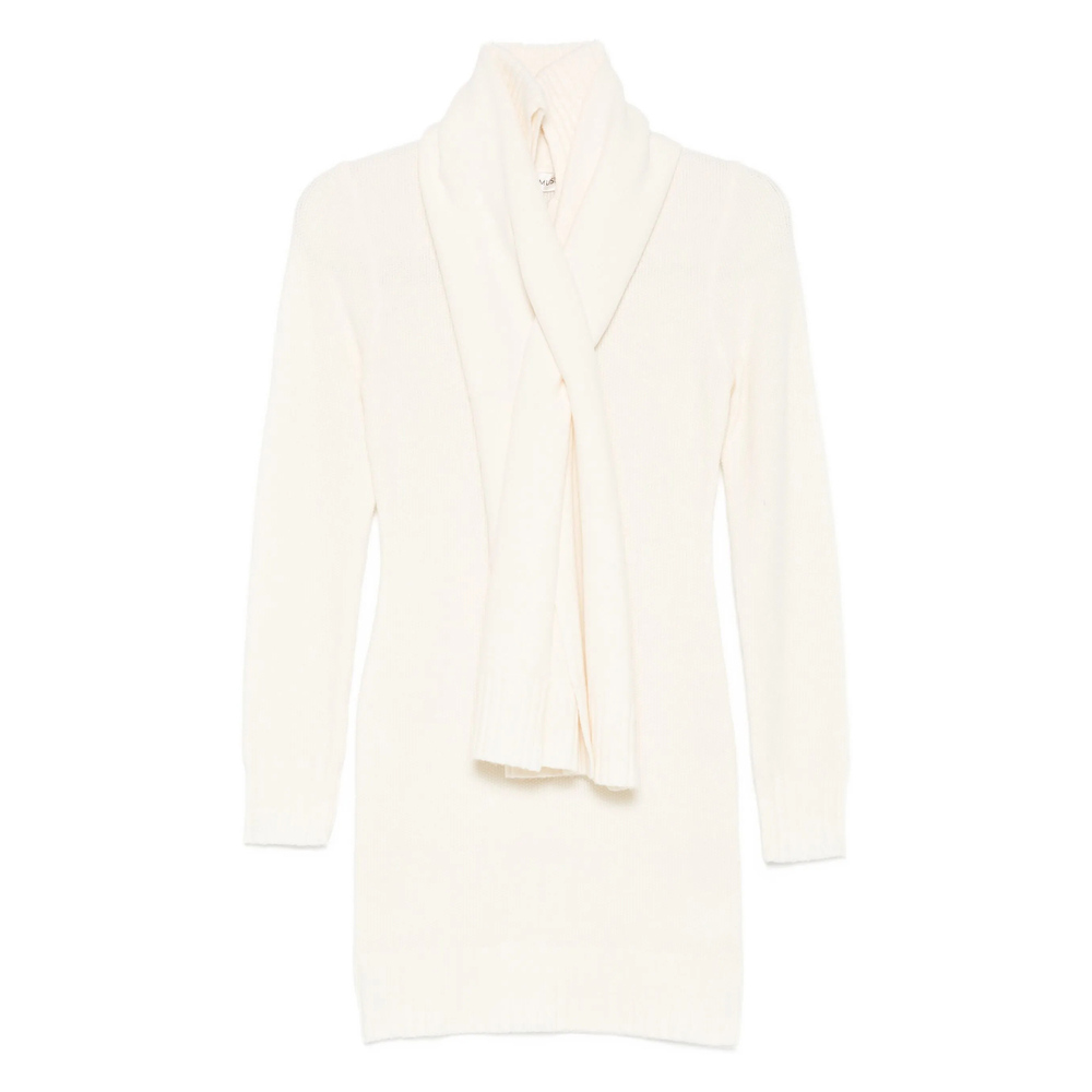 Aya Muse Amar Scarf Mini Dress In Neutral