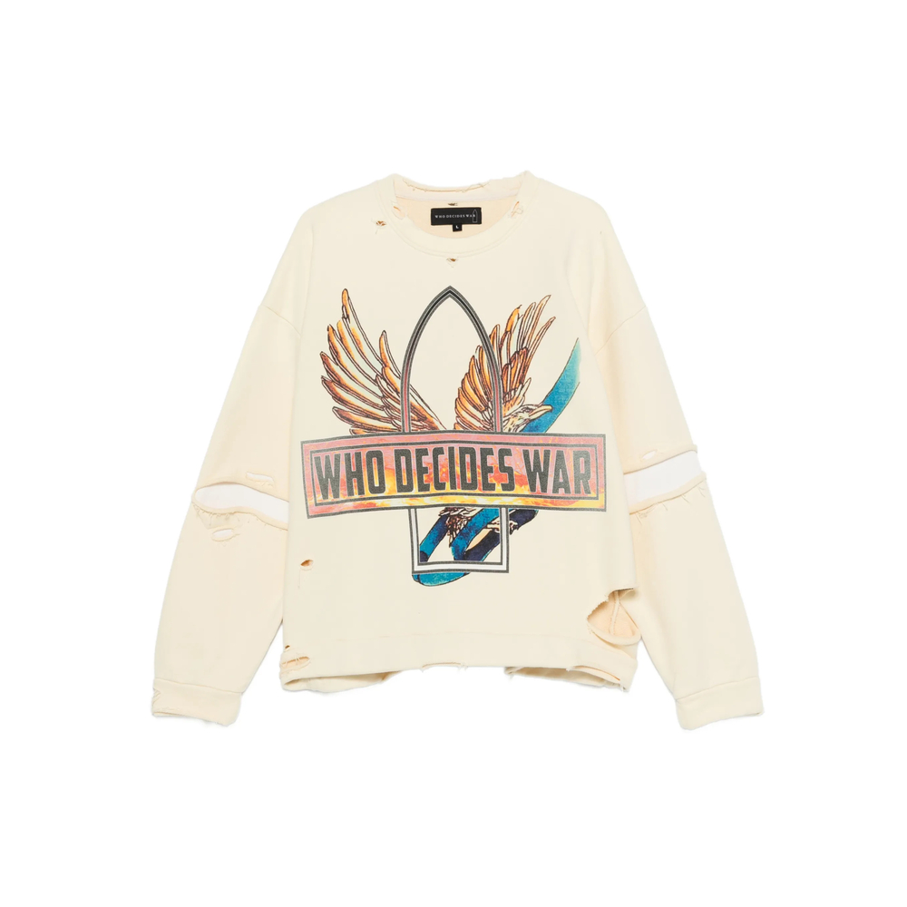 Who Decides War Ribbon Tour Distressed Sweatshirt