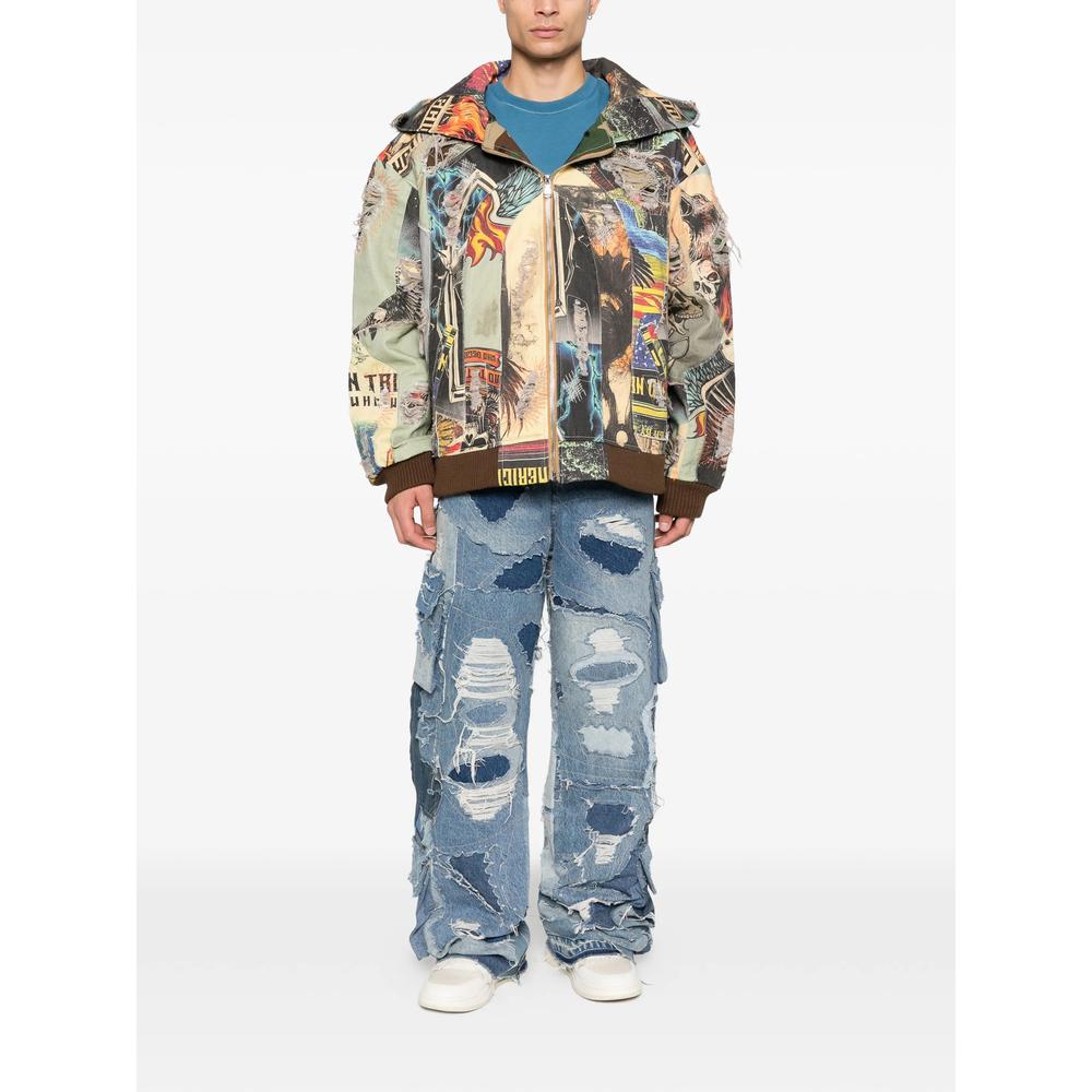 Ripped Patchwork Cargo Jeans