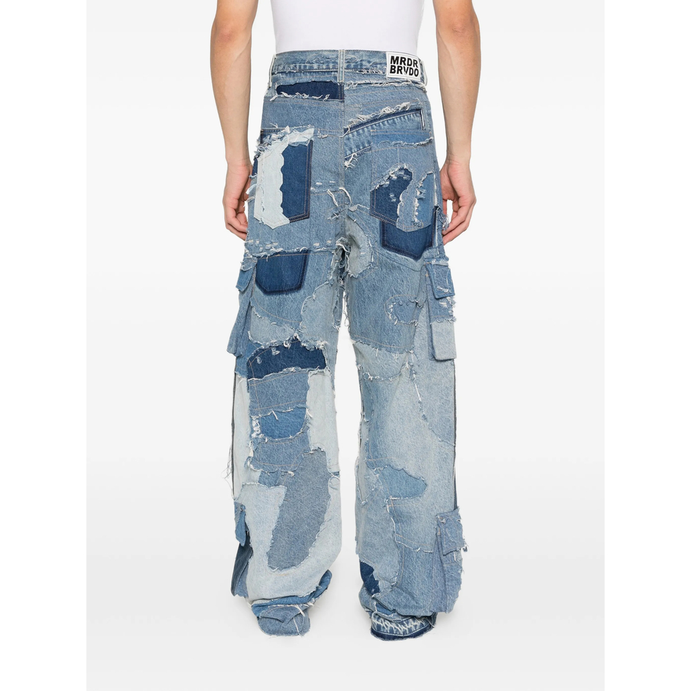 Ripped Patchwork Cargo Jeans